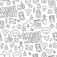 Black and White Social Media Pattern vector