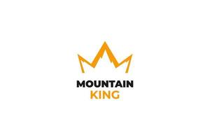 Flat mountain king logo design vector illustration idea