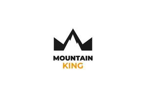 Flat mountain king logo design vector illustration idea