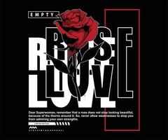 ilustración estética del diseño de camisetas de flores rosas, gráfico vectorial, afiche tipográfico o ropa de calle de camisetas y estilo urbano vector