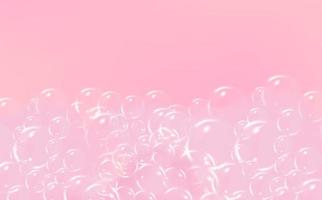 Background of bath  pink foam isolated on transparent background. Shampoo bubbles texture.Sparkling shampoo and bath lather, vector illustration.