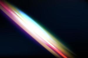 Rainbow highlights on a black background.Glare or reflection from water and glass.Glittering  particles for social media backgrounds, product presentations, photo shots. vector
