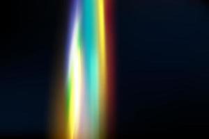 Rainbow highlights on a black background.Glare or reflection from water and glass.Glittering  particles for social media backgrounds, product presentations, photo shots. vector