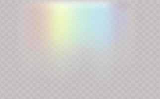 Rainbow highlights on a black background.Glare or reflection from water and glass.Glittering  particles for social media backgrounds, product presentations, photo shots. vector