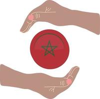 Moroccan hand drawn flag, Moroccan dirham  hand drawn vector