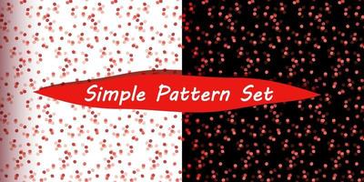 patrón de vector transparente de punto de polka abstracto conjunto rojo y negro