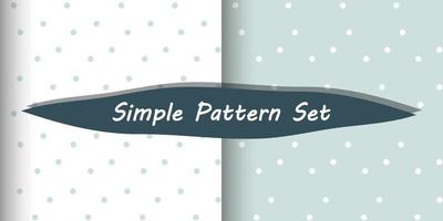 Simple polka dot seamless vector pattern set in white and dusty blue colours