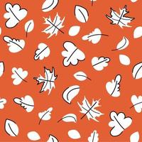 Autumn leaves seamless pattern childish vector illustration