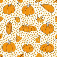 Pumpkins seamless pattern vector illustration with dots