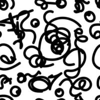 Scribble seamless pattern vector illustration isolated on white background