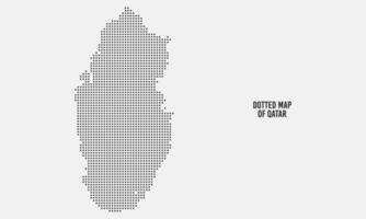 Dotted Map of Qatar Vector Illustration with Light Grey Background