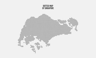 mapa punteado de singapur ilustración vectorial con fondo gris claro vector