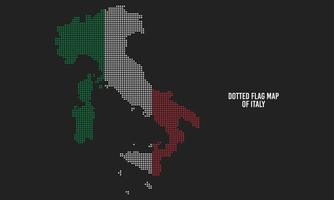 Dotted Flag Map of Italy Vector Illustration with Light Grey Background