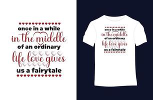 diseño de camisetas vectoriales de San Valentín con siluetas, tipografía, impresión, ilustración vectorial vector