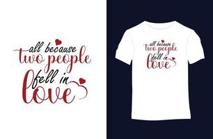 diseño de camisetas vectoriales de San Valentín con siluetas, tipografía, impresión, ilustración vectorial vector