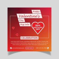 happy valentine day social media post template design vector