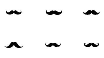 Set of Mustaches. Black silhouette of adult man moustaches Free Vector