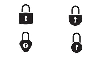 Padlock silhouette collection Free Vector