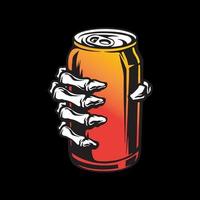 skeleton hand with beer vector