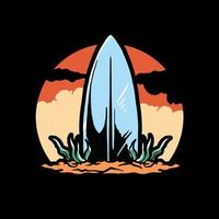 Surfboard beach vector