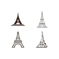 icono de vector de torre eiffel