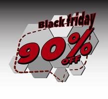 BLACK FRIDAY 90 PERCENT OFF PROMOTION TAG, SALES BANNER AND STOCK BURST vector