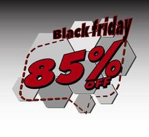 BLACK FRIDAY 85 PERCENT OFF PROMOTION TAG, SALES BANNER AND STOCK BURST vector