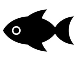 Fish illustration in black and white. Monochrome abstract fish icon isolated on white background. vector