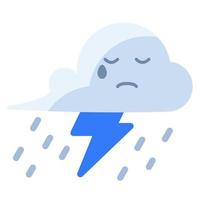 clima de lluvia estado vacío único icono aislado con estilo plano vector