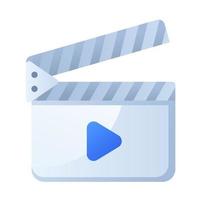 movie cinema empty state single isolated icon with smooth gradient style vector