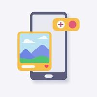 mobile images add concept icon with modern isometric style vector