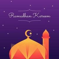 banner de ramadan kareem perfecto para la mezquita musulmana de fe islámica vector