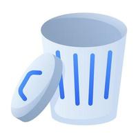 trash recycle empty state single isolated icon with smooth gradient style vector