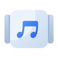 music empty state single isolated icon with smooth gradient style vector