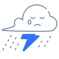 rain weather empty state single isolated icon with outline style vector