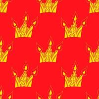 Bright vector seamless abstract hand-drawn pattern with crowns.