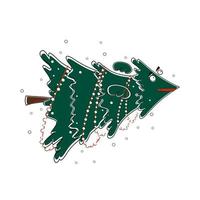 The Christmas tree is in a hurry for your holiday. Christmas tree cartoon character vector