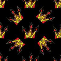 Bright vector seamless abstract hand-drawn pattern with crowns.