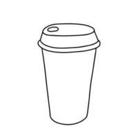 Ilustración de vector de taza de café de fideos. boceto de taza de café dibujado a mano