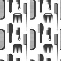 Flat comb seamless pattern. Different kinds of hair comb seamless pattern vector