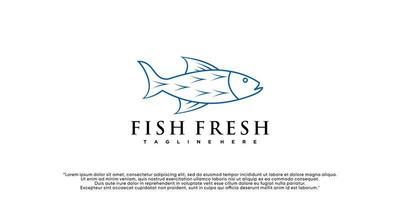 diseño de icono de logotipo de pescado con concepto vector premium simple