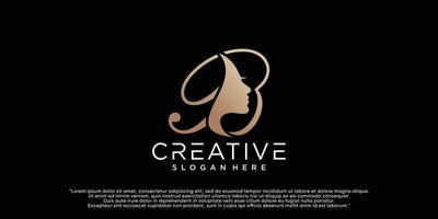 logotipo de la letra b con concepto creativo para el vector premium de spa de belleza de negocios de empresa