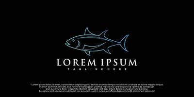 diseño de icono de logotipo de pescado con concepto vector premium simple