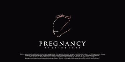 Pregnancy logo template design with concept simple Premium Vector