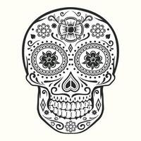 Mexican skull, day of the dead tatoo vector
