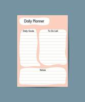 Daily planner template minimalist planners with Clear and simple bubble speech style printable to do list. vector