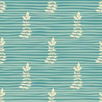Hand drawn branches with leaves seamless pattern. Simple organic background. vector