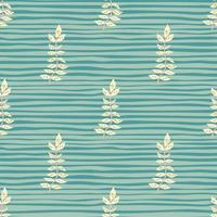 Hand drawn branches with leaves seamless pattern. Simple organic background. vector