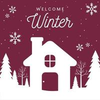 Welcome Winter Flat Design Background vector