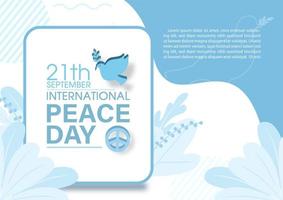 Concept of International Peace day campaign in 3d and flat style with vector design.